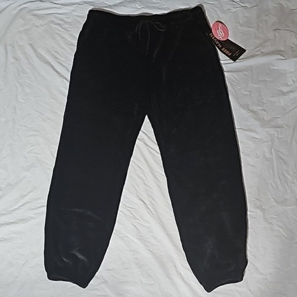 Free Haven Maternity XL Black Plush Sweatpants with Pockets New